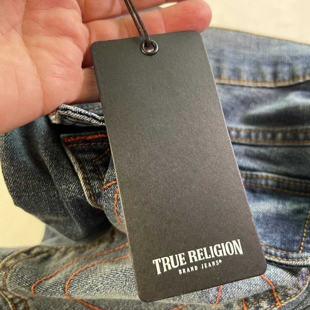 TRUE RELIGION Ricky Relaxed Straight Snap Flap Jean Mens 30/34 (READ) 700644 NWT